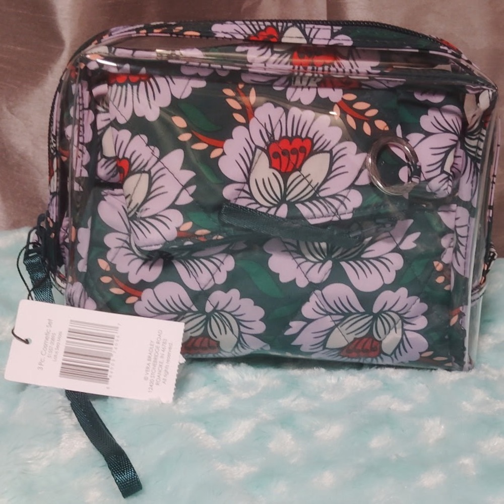 Vera Bradley Floral Transparent Crossbody Bag/cosmetic bag